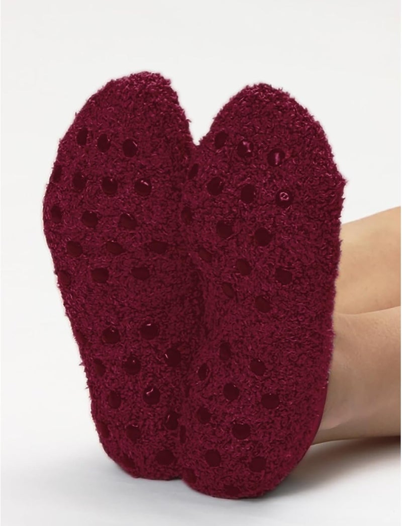 AmazingStone 3Pairs Cozy Winter Fuzzy Socks for Women With Grip Anti-Slip Fluffy Plush House Warm Ankle Socks - Image 4